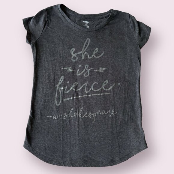 Girls Old Navy She is Fierce Shakesphere Tee Shirt size 10 - Picture 1 of 2